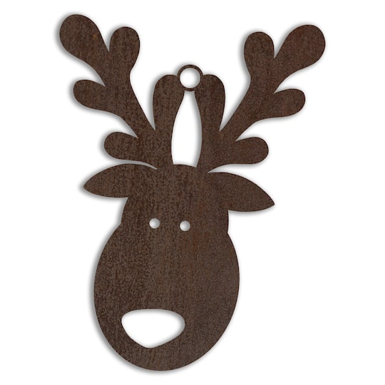 4" Baby Reindeer Metal Ornament